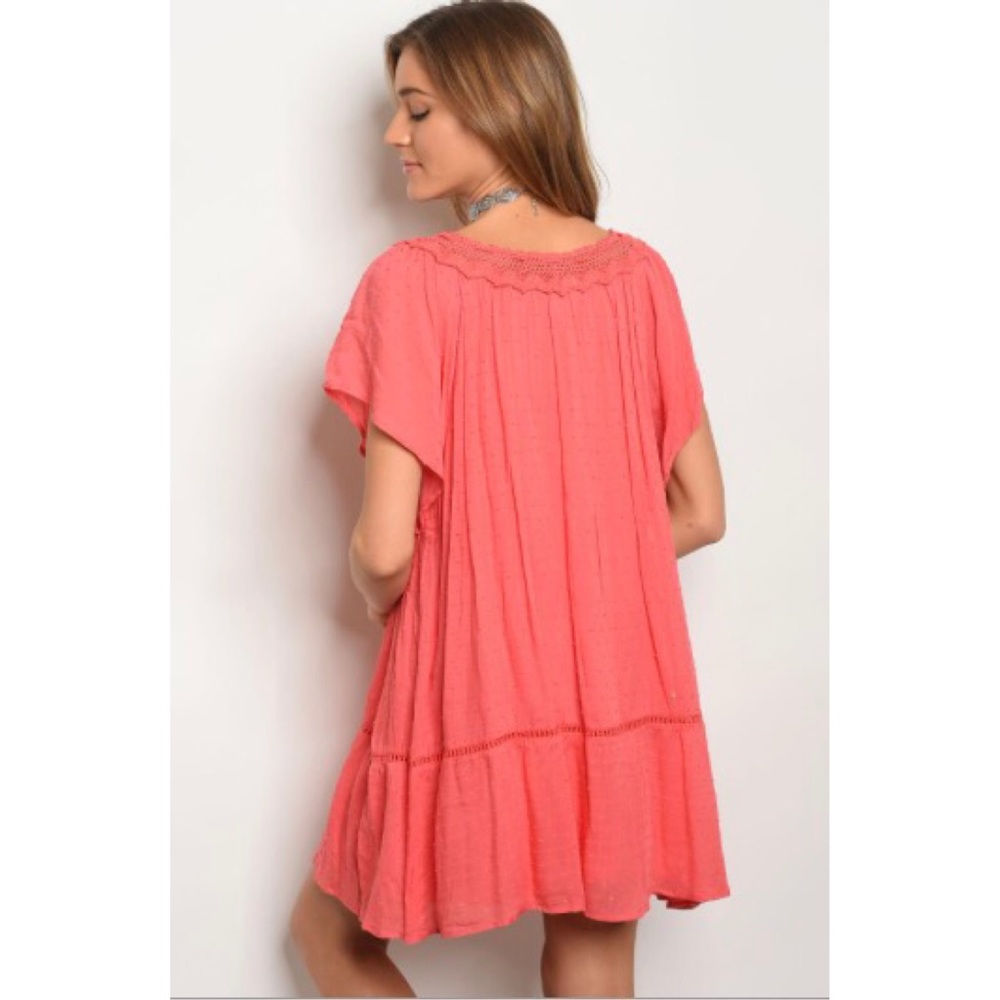 🎉HP 04/30/20! 🥂 Coral Pink Boho Dress - Picture 2 of 4